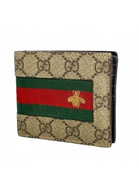Gucci Billfold GG Supreme Sherry Line Brown Wallet